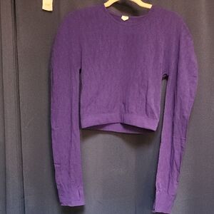 Purple Cropped Long Sleeve Shirt
